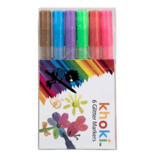 Glitter Markers, 6 Piece
